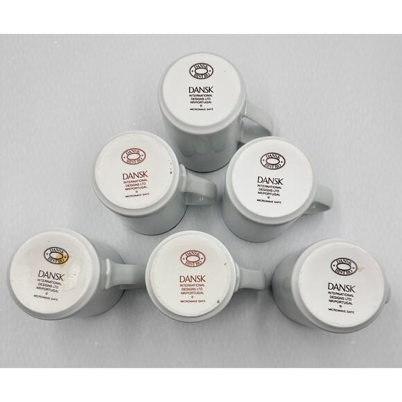 Dansk Bistro Christianshavn Blue Stripe Coffee Tea Mugs x-6 Portugal - Picture 4 of 6